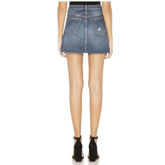 Free People We The Free Denim A-Line Mini Skirt in‎ Dark Denim Size 26 - Picture 2 of 8